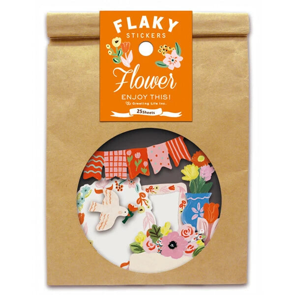 Greeting Life Flakey Stickers: Flowers