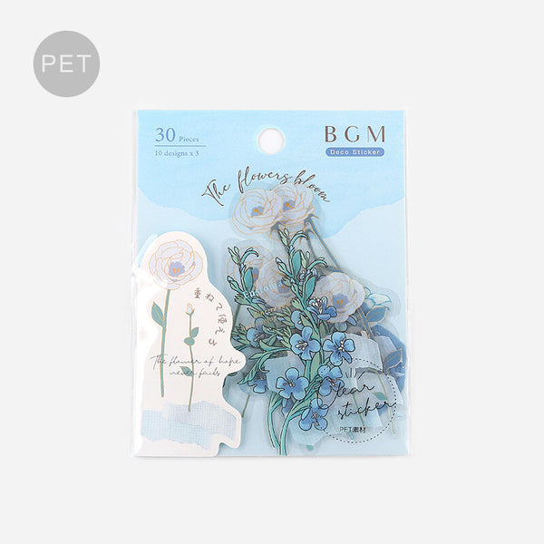 BGM Deco Sticker Flower Clear sticker: Blossom Blue