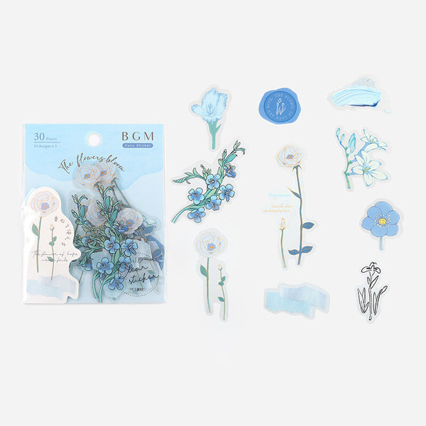 BGM Deco Sticker Flower Clear sticker: Blossom Blue