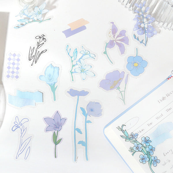 BGM Deco Sticker Flower Clear sticker: Blossom Blue