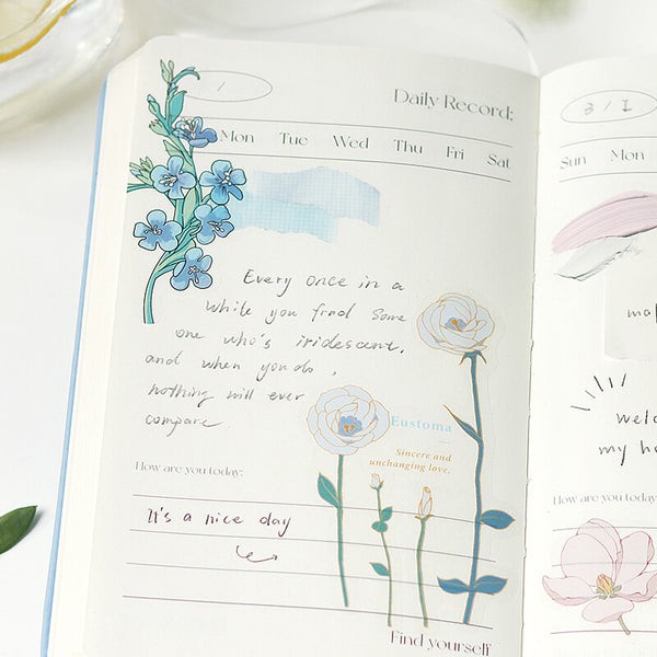 BGM Deco Sticker Flower Clear sticker: Blossom Blue