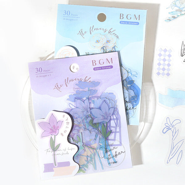 BGM Deco Sticker Flower Clear sticker: Blossom Blue