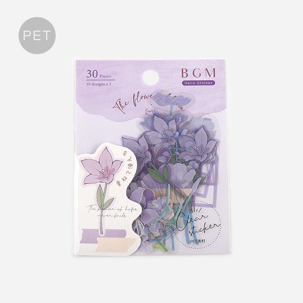 BGM Deco Sticker Flower Clear sticker: Blossom Purple
