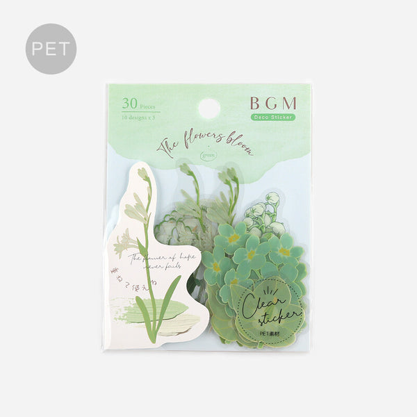 BGM Deco Sticker Flower Clear sticker: Blossom Green