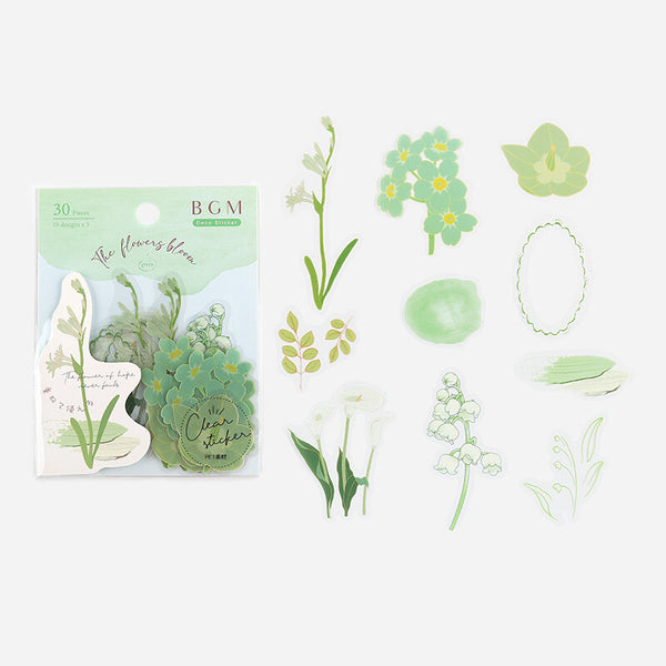 BGM Deco Sticker Flower Clear sticker: Blossom Green
