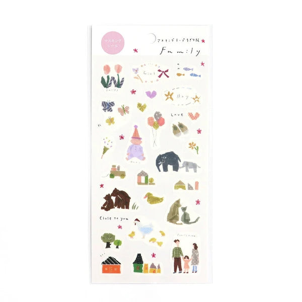 Kamiiso Sansyo X Tamura Miki Sticker: Family