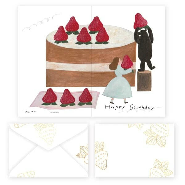 Cozyca x Necktie Letter Set: Happy Birth Day (Strawberry Cake)