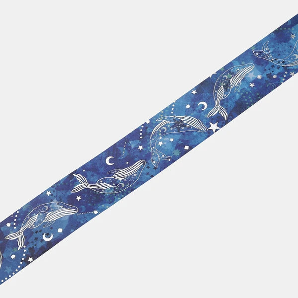 BGM Foil Stamped Life Washi Tape:  Whale in Space