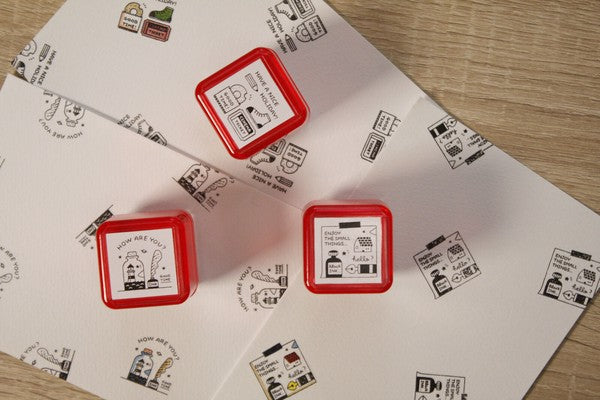 Sanby x eric Portable Push-button Stamp: Bottle