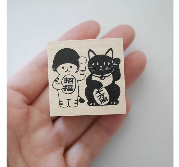 4legs Mushroom Cat Stamp: Manekineko