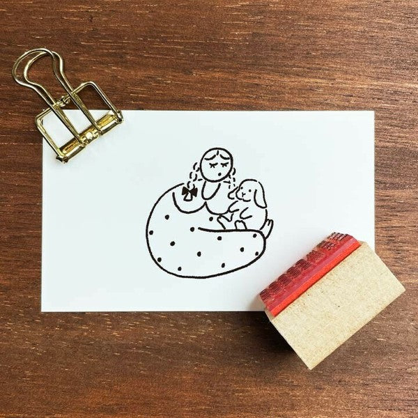 Stamp Marche: Marle Hugging Puppy