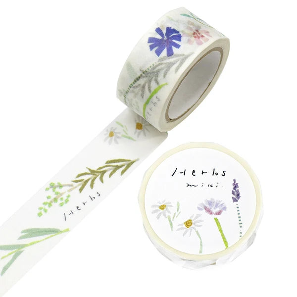 Kamiiso Sansyo x Miki Tamura Washi Tape: Herbs