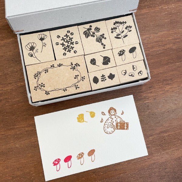 Stamp Marche x Emi Nakano Stamp Box: Autumn Flowers and Flowers