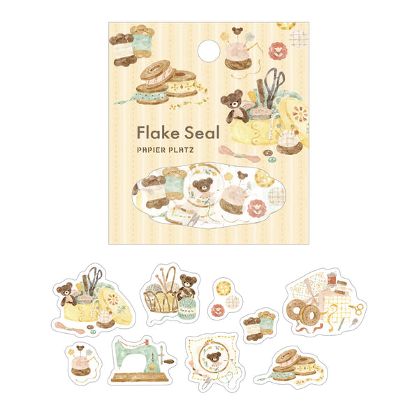 Papier Platz x Nakauchi Waka Flake Sticker: Bear and Sewing