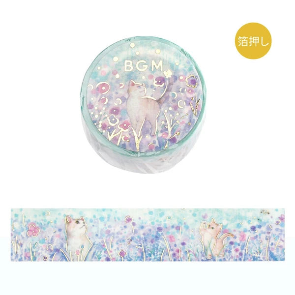 BGM Flowers and Cats Washi Tape: Small Friends