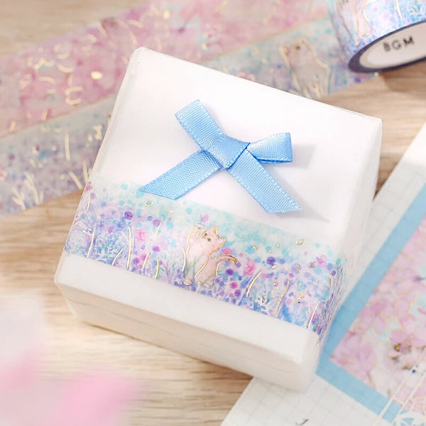 BGM Flowers and Cats Washi Tape: Small Friends