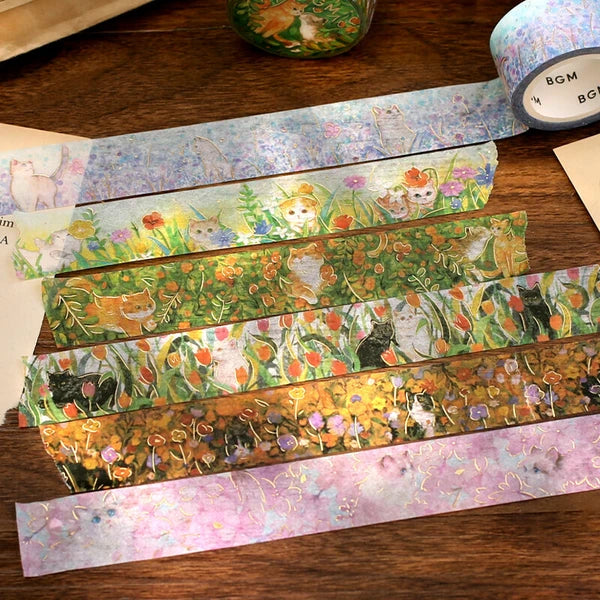BGM Flowers and Cats Washi Tape: Hachiware Cat
