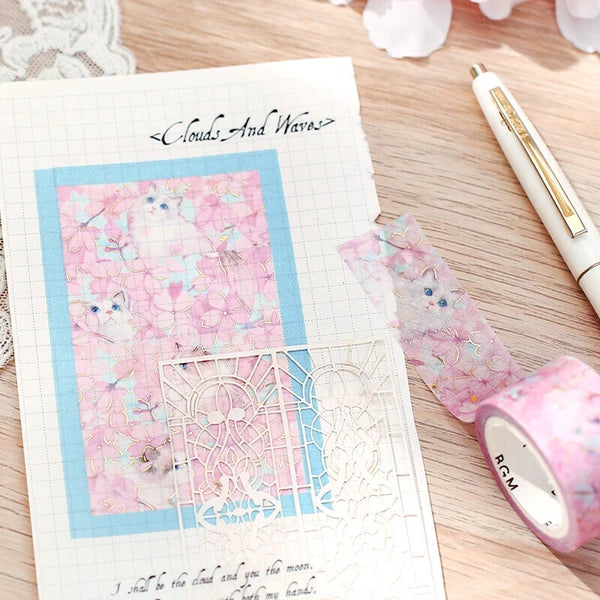 BGM Flowers and Cats Washi Tape: Blossom