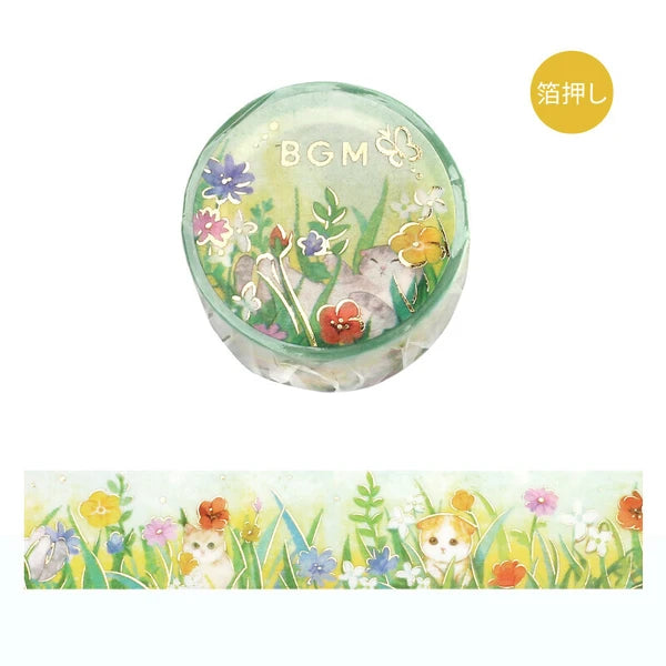 BGM Flowers and Cats Washi Tape: Late Afternoon Kitty