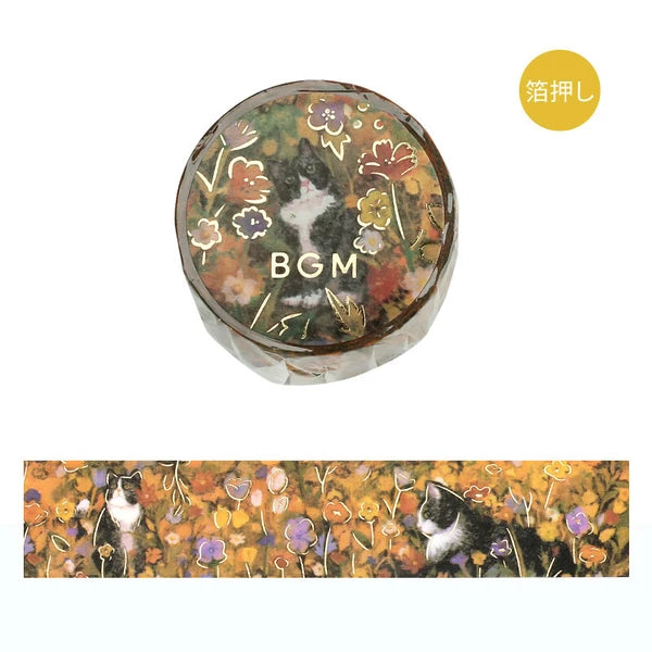 BGM Flowers and Cats Washi Tape: Hachiware Cat
