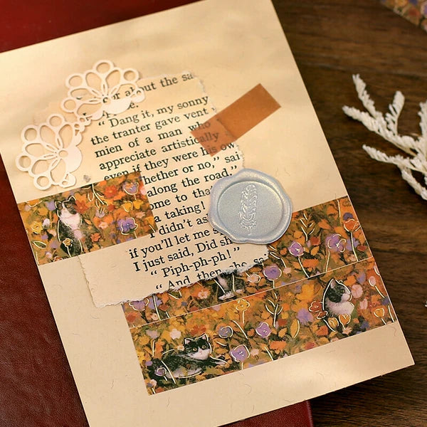 BGM Flowers and Cats Washi Tape: Hachiware Cat