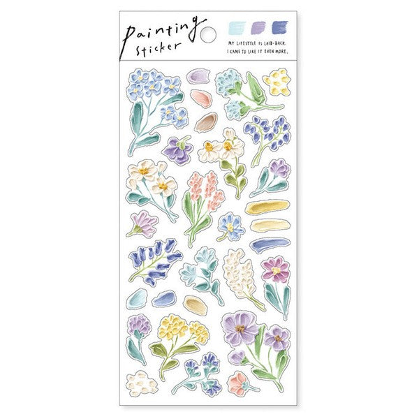 Mind Wave Painting Sticker: Flower Blue