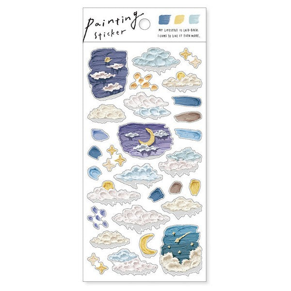 Mind Wave Painting Sticker: Clouds
