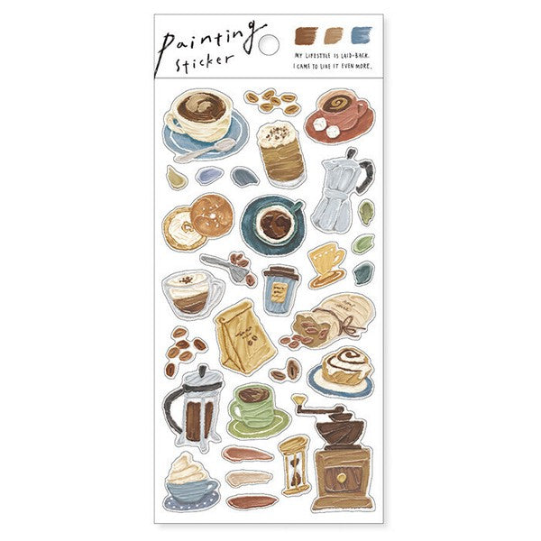Mind Wave Painting Sticker: Coffee