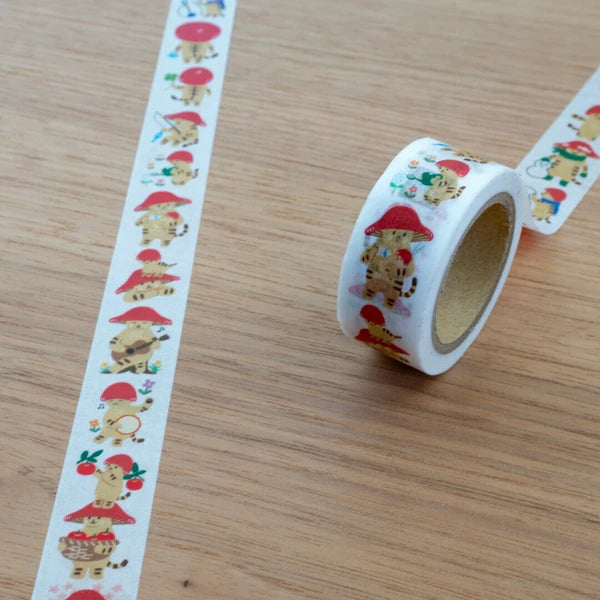 4legs Mushroom cat Washi Tape: Mushroom Cat
