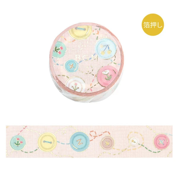 BGM Life Washi Tape: Colored Button
