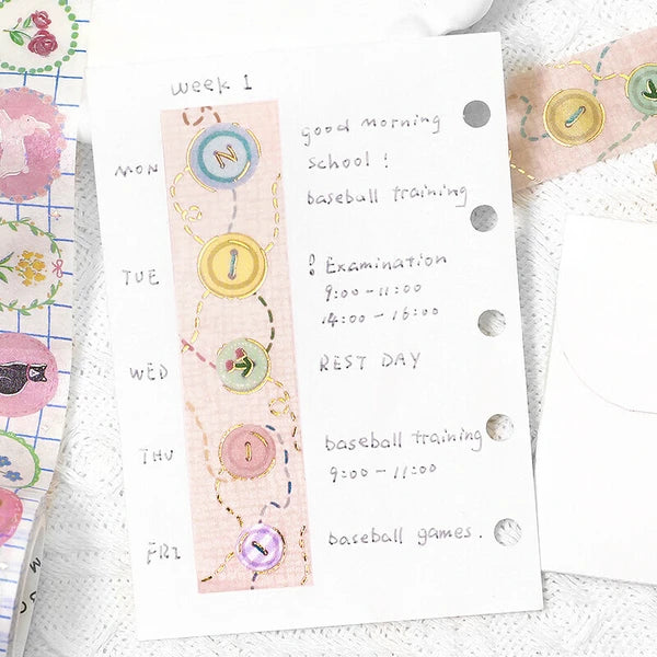 BGM Life Washi Tape: Colored Button
