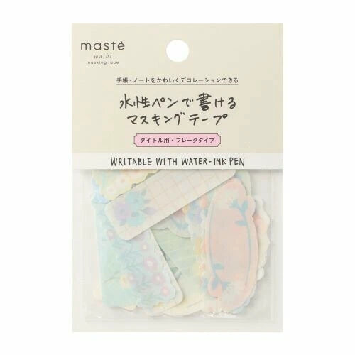 masté Washi Flake Sticker Packs (Writable with Water-Ink Pen): Flower