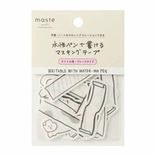 masté Washi Flake Sticker Packs (Writable with Water-Ink Pen): Hand Draw