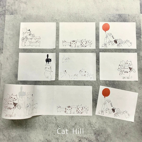Shinzi Katoh Washi Tape: Cats (45 mm Sticky Note)