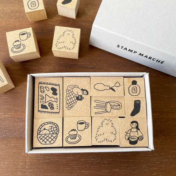 Stamp Marche x Kei Isono: Picture Diary Stamps|01: Home Time