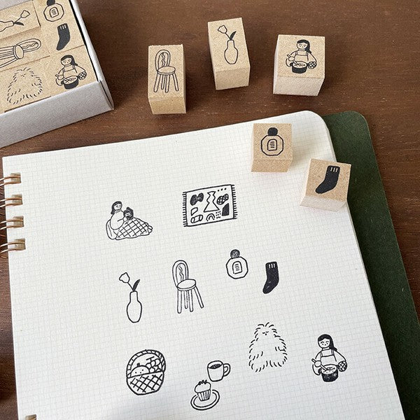 Stamp Marche x Kei Isono: Picture Diary Stamps|01: Home Time