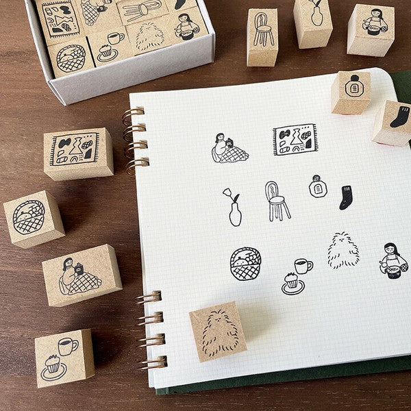 Stamp Marche x Kei Isono: Picture Diary Stamps|01: Home Time