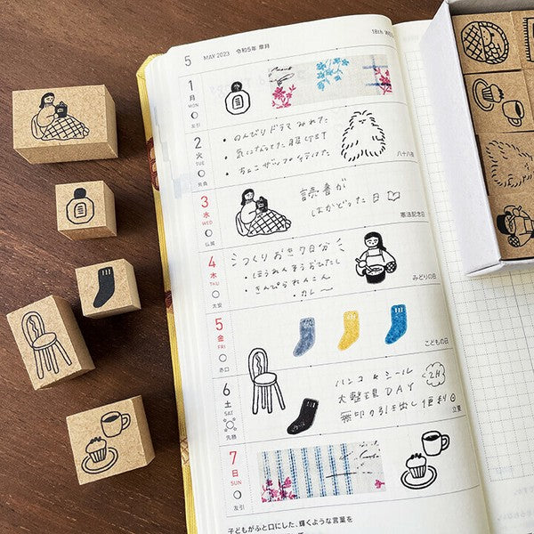 Stamp Marche x Kei Isono: Picture Diary Stamps|01: Home Time
