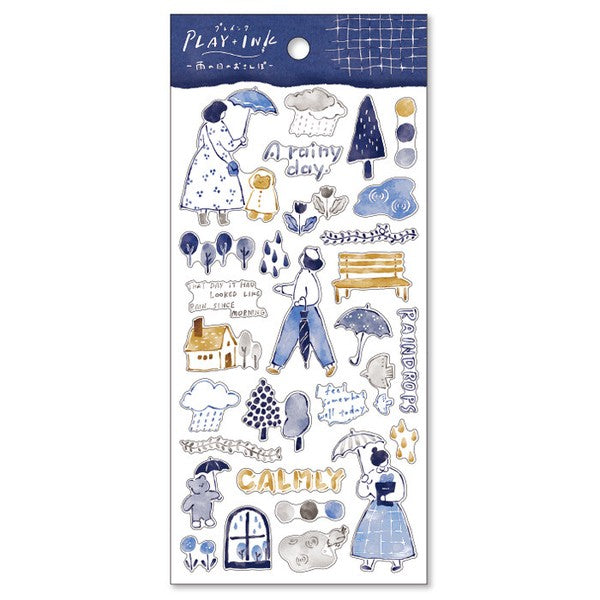 Mind Wave Play Ink Sticker: Rainy Day Stroll