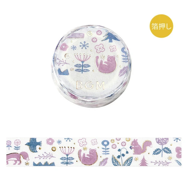 BGM Flower & Grass Handkerchief Washi Tape: Song of the Forest