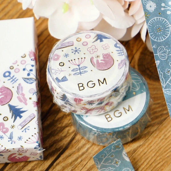 BGM Flower & Grass Handkerchief Washi Tape: Song of the Forest
