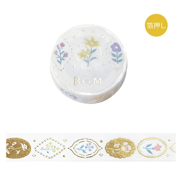 BGM Flower & Grass Handkerchief Washi Tape: Flower brooch