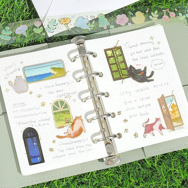 BGM Life Clear Washi Tape: Cat Play