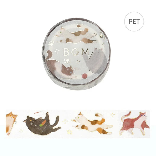 BGM Life Clear Washi Tape: Cat Play