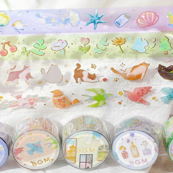 BGM Life Clear Washi Tape: Single-Flower Vase