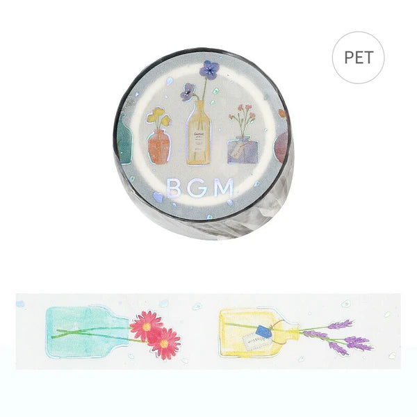 BGM Life Clear Washi Tape: Single-Flower Vase