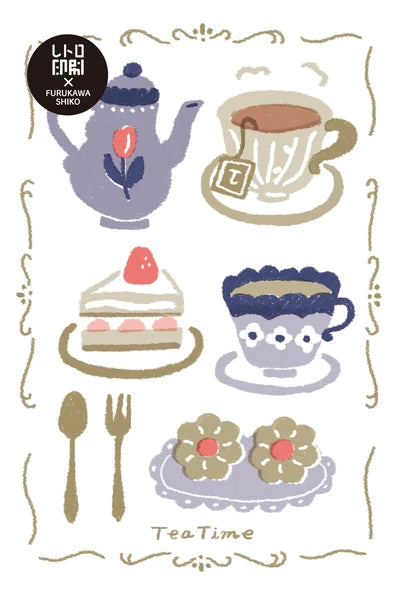 Furukawa Shiko Retro Postcards: Tea Time