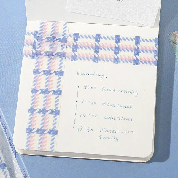 BGM Sugar Washi Tape Check Pattern: Yogurt
