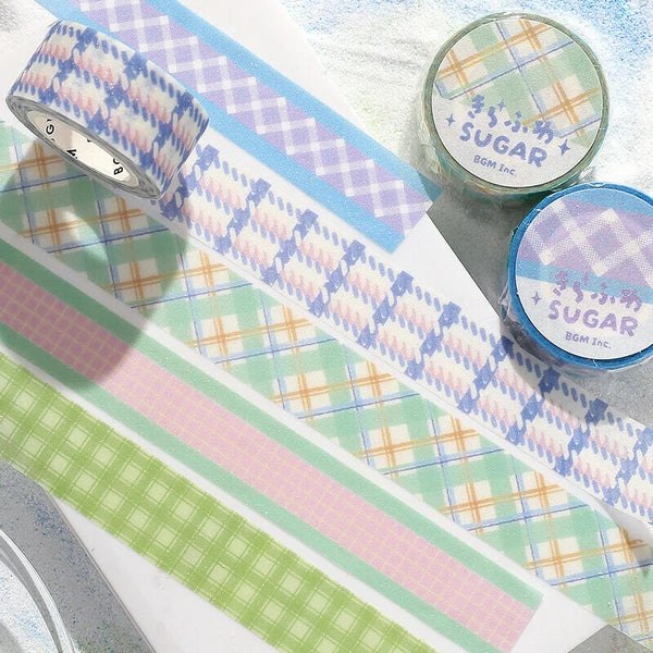 BGM Sugar Washi Tape Check Pattern: Mint Latte