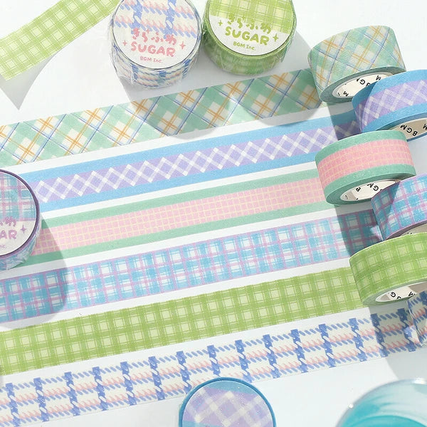 BGM Sugar Washi Tape Check Pattern: Lavender